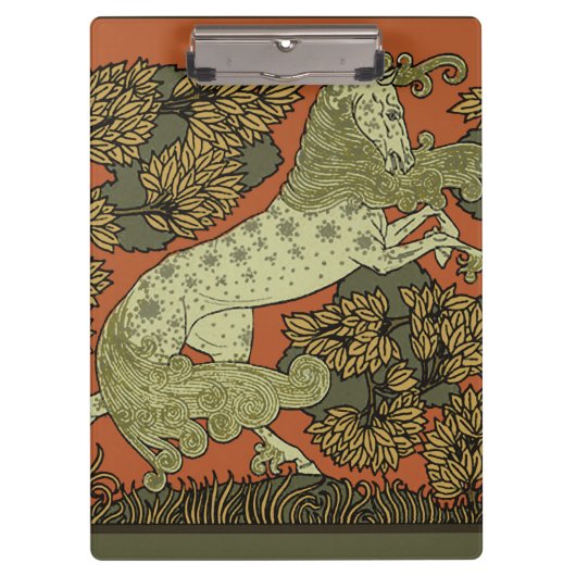 Paard middeleeuwse kunst ambachten Art Nouveau Klembord (Voorkant)