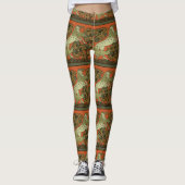 Paard middeleeuwse kunst ambachten Art Nouveau Leggings (Voorkant)