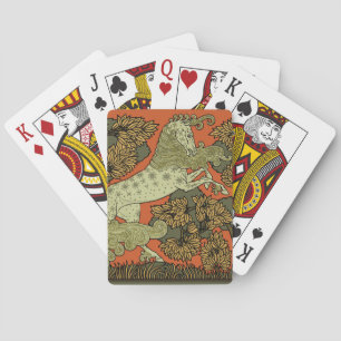 Paard middeleeuwse kunst ambachten Art Nouveau Pokerkaarten