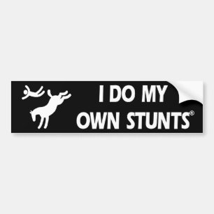 Paard mijn eigen stunts bumpersticker