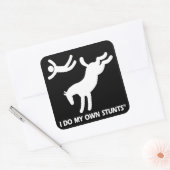 Paard mijn eigen stunts vierkante sticker (Envelop)