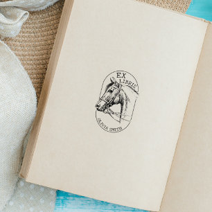  Paard, Modern Ex Libris Boek Rubberstempel