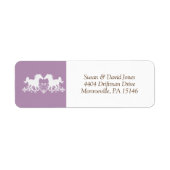 Paard modern silhouet bloemen etiket (Voorkant)