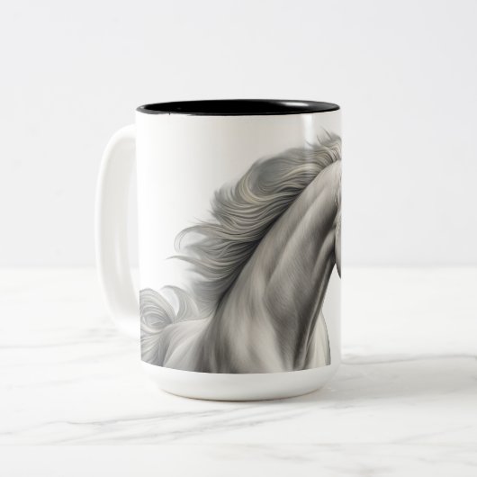 Paard Mooi Wit Tweekleurige Koffiemok (Voorkant links)