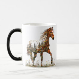 Paard-mug met dubbele belichting – Bos en vrijheid Magische Mok