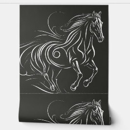 Paard muur achtergrond scrollen lijnen achtergrond behang