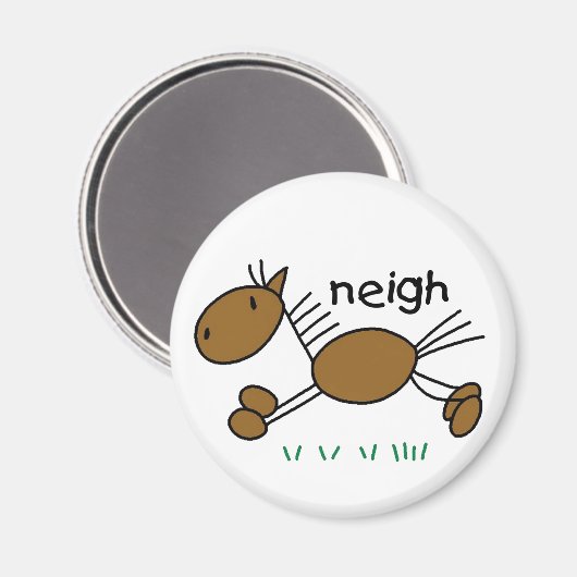 Paard Neigh Magnet Magneet (Voorkant / Achterkant)