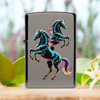 Paard Neon Licht Storing Retro Stijl