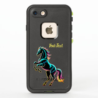 Paard Neon Licht Storing Retro Stijl