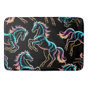 Paard Neon Licht Storing Retro Stijl Badmat