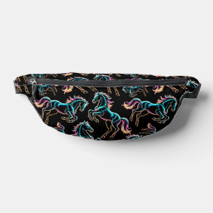 Paard Neon Licht Storing Retro Stijl Heuptasje