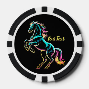 Paard Neon Licht Storing Retro Stijl Poker Chips