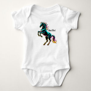 Paard Neon Licht Storing Retro Stijl Romper