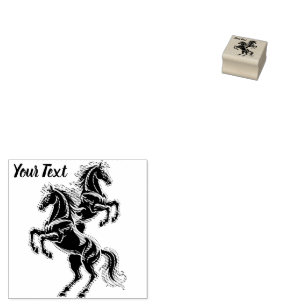 Paard Neon Licht Storing Retro Stijl Rubberstempel
