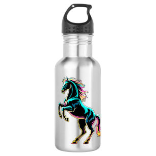 Paard Neon Licht Storing Retro Stijl Waterfles
