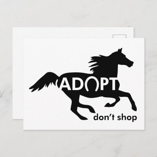 Paard niet winkelen briefkaart (Voorkant / Achterkant)