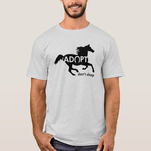 Paard niet winkelen t-shirt (Voorkant)