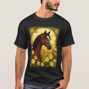 Paard omringd door gele jasmijnbloemen t-shirt