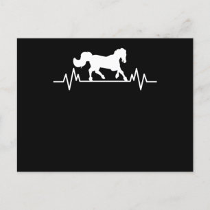 Paard ontwerp hartslag leuk cadeau voor ruiters briefkaart