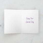 Paard op blauwe verjaardag kaart (Binnen)