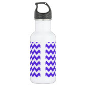 Paard op Blue Violet Chevron; Paardensport Waterfles (Achterkant)