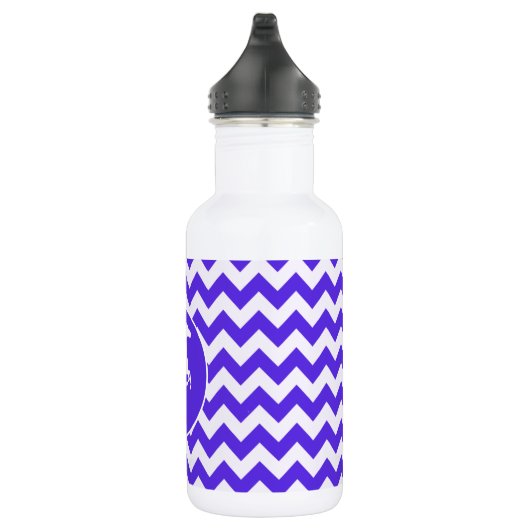 Paard op Blue Violet Chevron; Paardensport Waterfles (Rechts)
