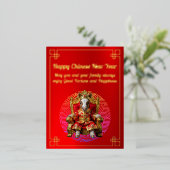 Paard op een troon Chinees Nieuwjaar Folie Kaart (Staand Voorkant)