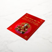 Paard op een troon Chinees Nieuwjaar Folie Kaart (Gedraaid)