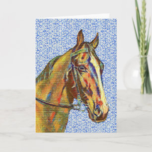  paard op patroon 2 Art Note Kaart