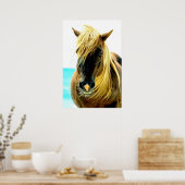 Paard op strand poster (Keuken)