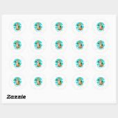 Paard op wolken ronde sticker (Vel)