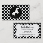 Paard op zwart-witte stippen visitekaartje (Voorkant / Achterkant)