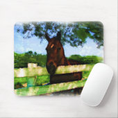 Paard over omheining muismat (Met muis)
