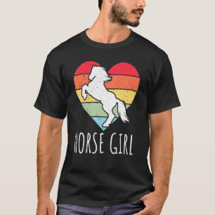 Paard Paard meisje Equestrian T-shirt Retro paar