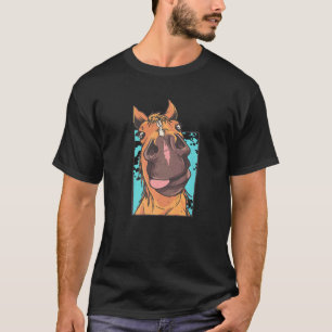 Paard Paardengezicht Tong Silhouet Paardrijden T-shirt