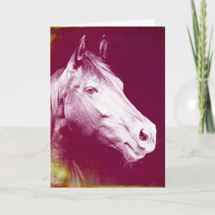 Paard paars, verjaardag kaart
