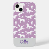 Paard Paarse Patroon Rider Aangepaste naam Case-Mate iPhone Case (Achterkant)