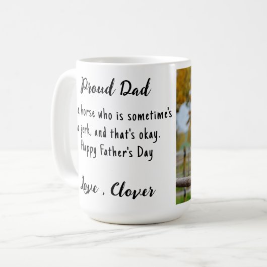 Paard Pap - Grappige Equestrian Custom Foto Koffiemok (Voorkant links)