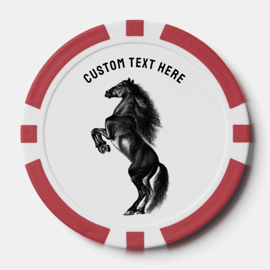 Paard Poker Chips met aangepaste tekst (Voorkant)
