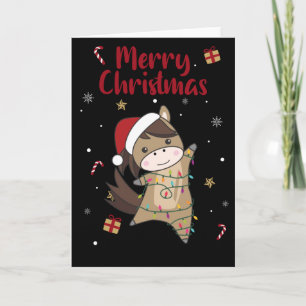 Paard Pony Kerstmis Sneeuw Winter Dieren Paarden C Kaart