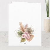 Paard pony met pastel boho bloemen Verjaardag Kaart (Achterkant)