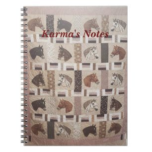 Paard Quilt met tekst Notitieboek