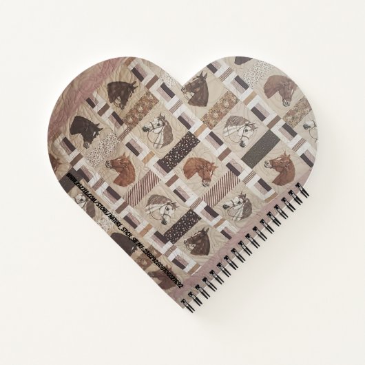 Paard Quilt met tekst Notitieboek (Achterkant)