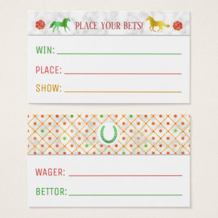 Paard Racing Derby Wager Party Games Wedden Slip Visitekaartje