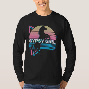 Paard Retro Zigeunermeisje T-shirt