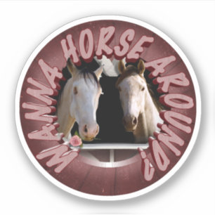 Paard rond Valentijnsdag Sticker