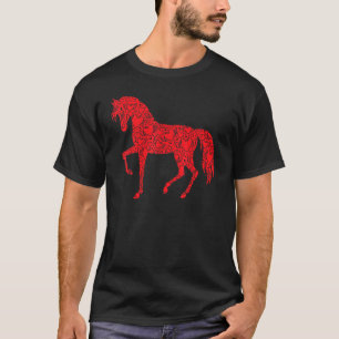 Paard Rood & Zwart Hart Derby Ruiter Jockey T-shirt