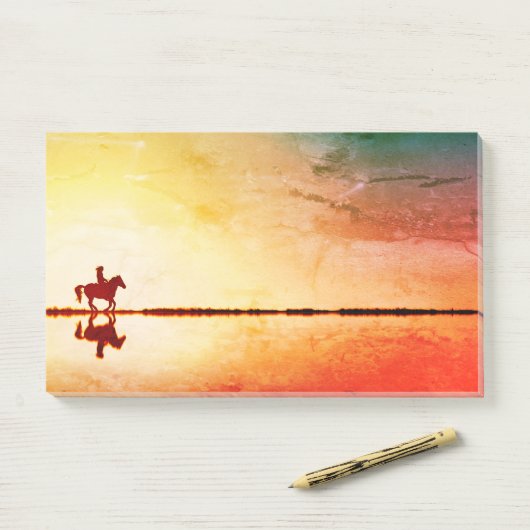 Paard & ruiter 1 post-it® notes (Op bureau)