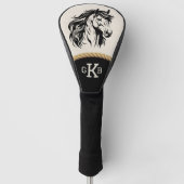 Paard Ruitersport Monogram Aangepast ontwerp Golfheadcover (Voorkant)