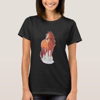 Paard Sneeuw Paard Eigenaar Rijden Winter Paard Li T-shirt